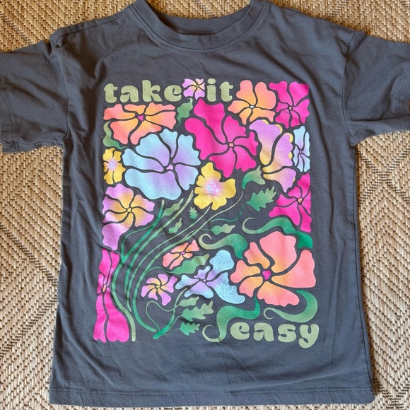 Cat & Jack Other - Cat & Jack Kids Tee - Gray with Multicolor Floral Design M